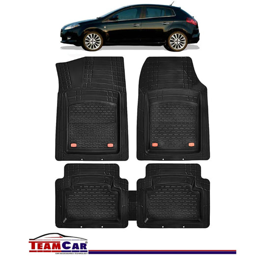 Covorașe Auto TeamCar® Tip Tăviță Compatibile Fiat Bravo II (2007–2014) Negru Cauciuc Rezistent