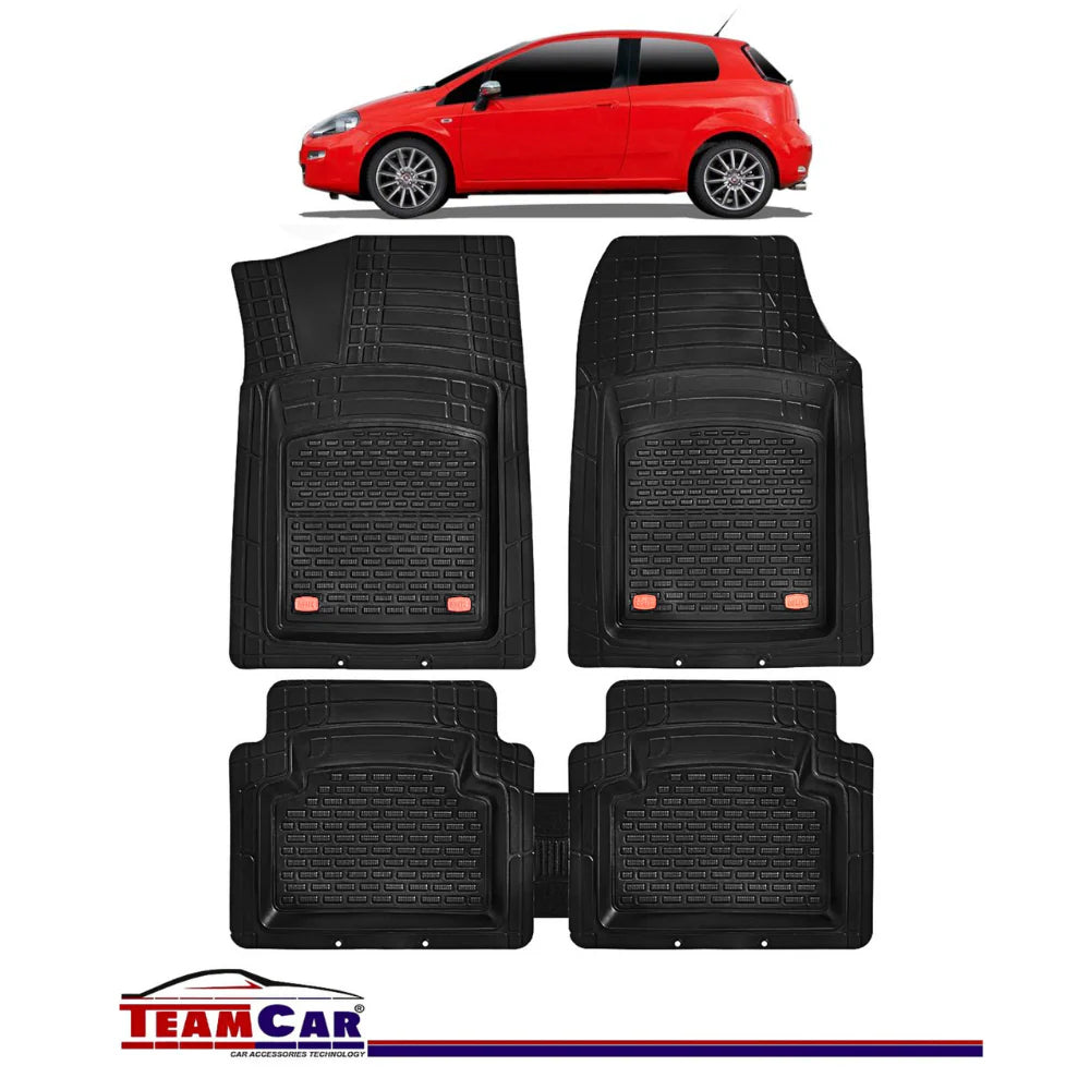 Covorașe Auto TeamCar® Tip Tăviță Compatibile Fiat Punto III , 2 usi (2005–2018) Negru Cauciuc Rezistent
