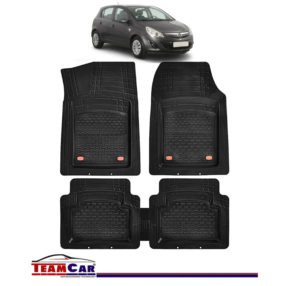 Covorase Auto TeamCar® Tip Tavita Compatibile Opel Corsa D 4 usi (2006-2014) Negru Material Rezistent - 221.ro