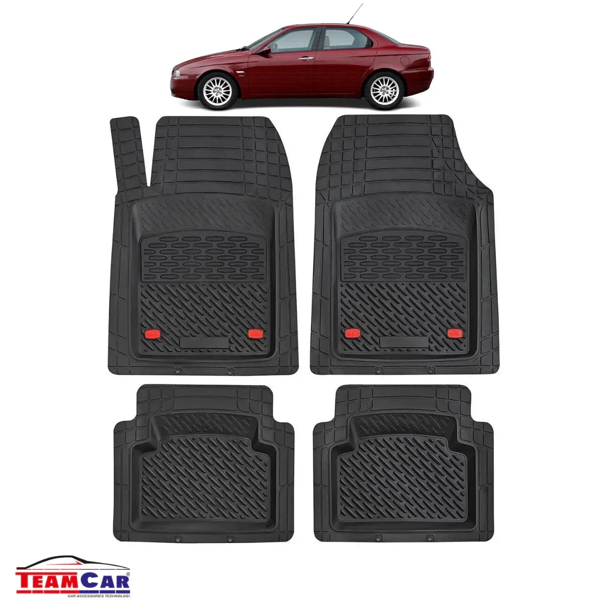 Covorase Auto TeamCar® Tip Tavita Compatibile Alfa Romeo 156 Generatia I (1997–2003) Negru Material Rezistent - 221.ro
