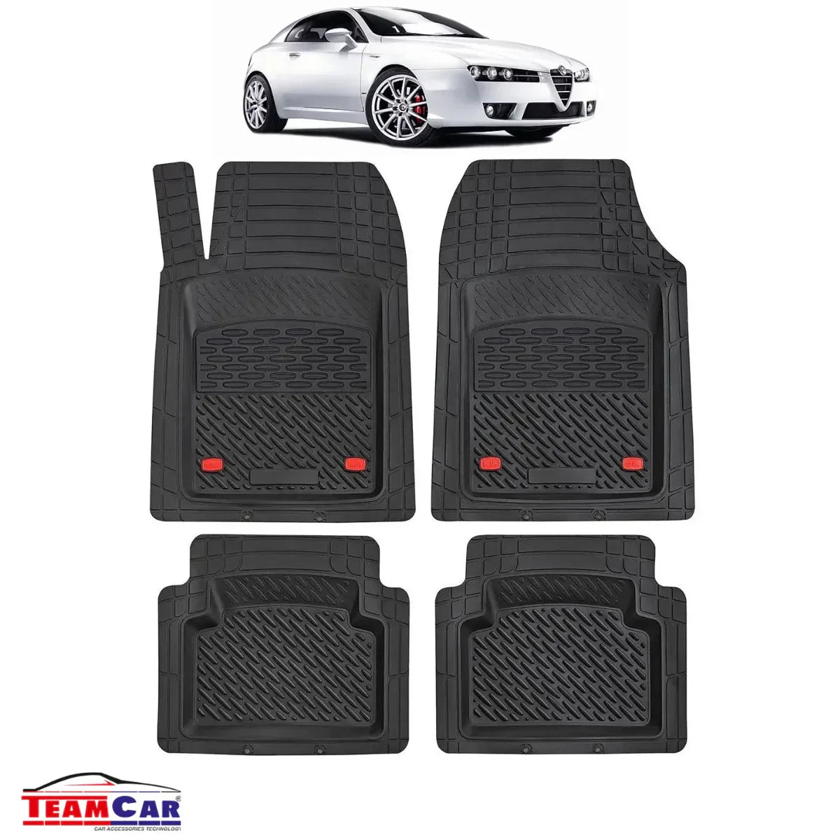 Covorase Auto TeamCar® Tip Tavita Compatibile Alfa Romeo Brera Generatia I (2005–2010) Negru Material Rezistent - 221.ro