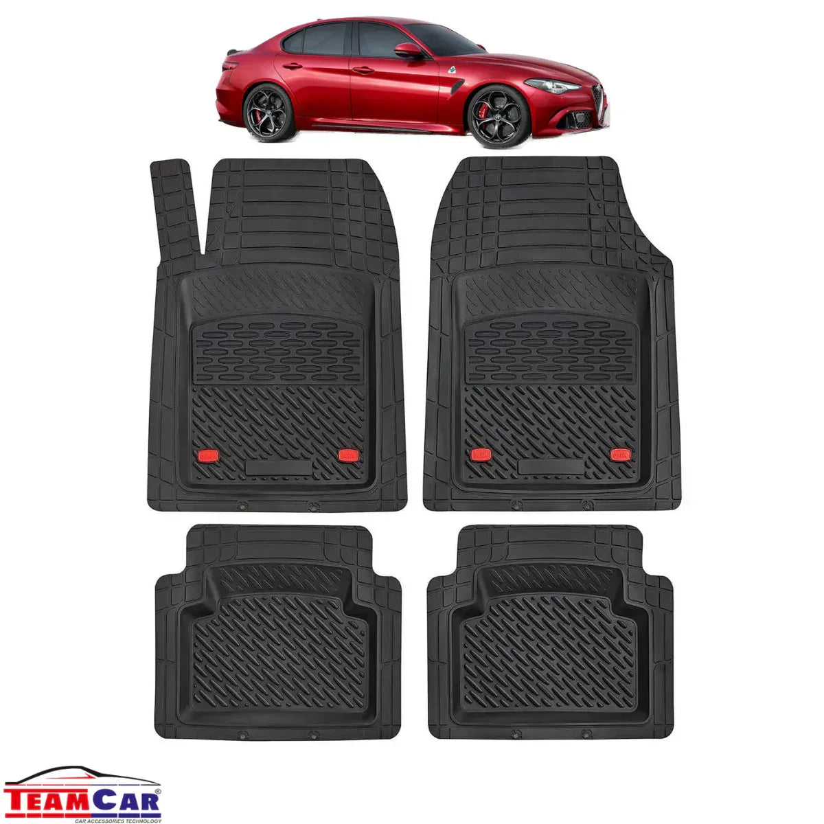 Covorase Auto TeamCar® Tip Tavita Compatibile Alfa Romeo Giulia Generatia I (2015+) Negru Material Rezistent - 221.ro