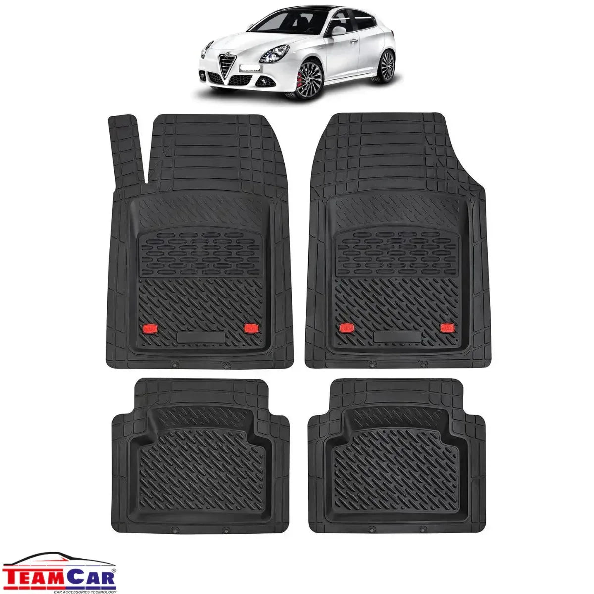 Covorase Auto TeamCar® Tip Tavita Compatibile Alfa Romeo Giulietta Generatia I (2010–2020) Negru Material Rezistent - 221.ro