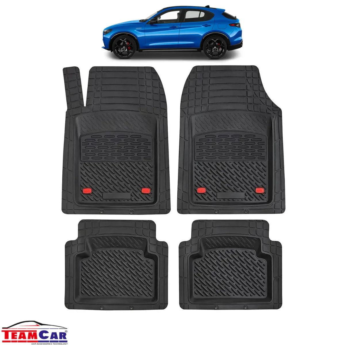 Covorase Auto TeamCar® Tip Tavita Compatibile Alfa Romeo Stelvio Generatia I (2016+) Negru Material Rezistent - 221.ro