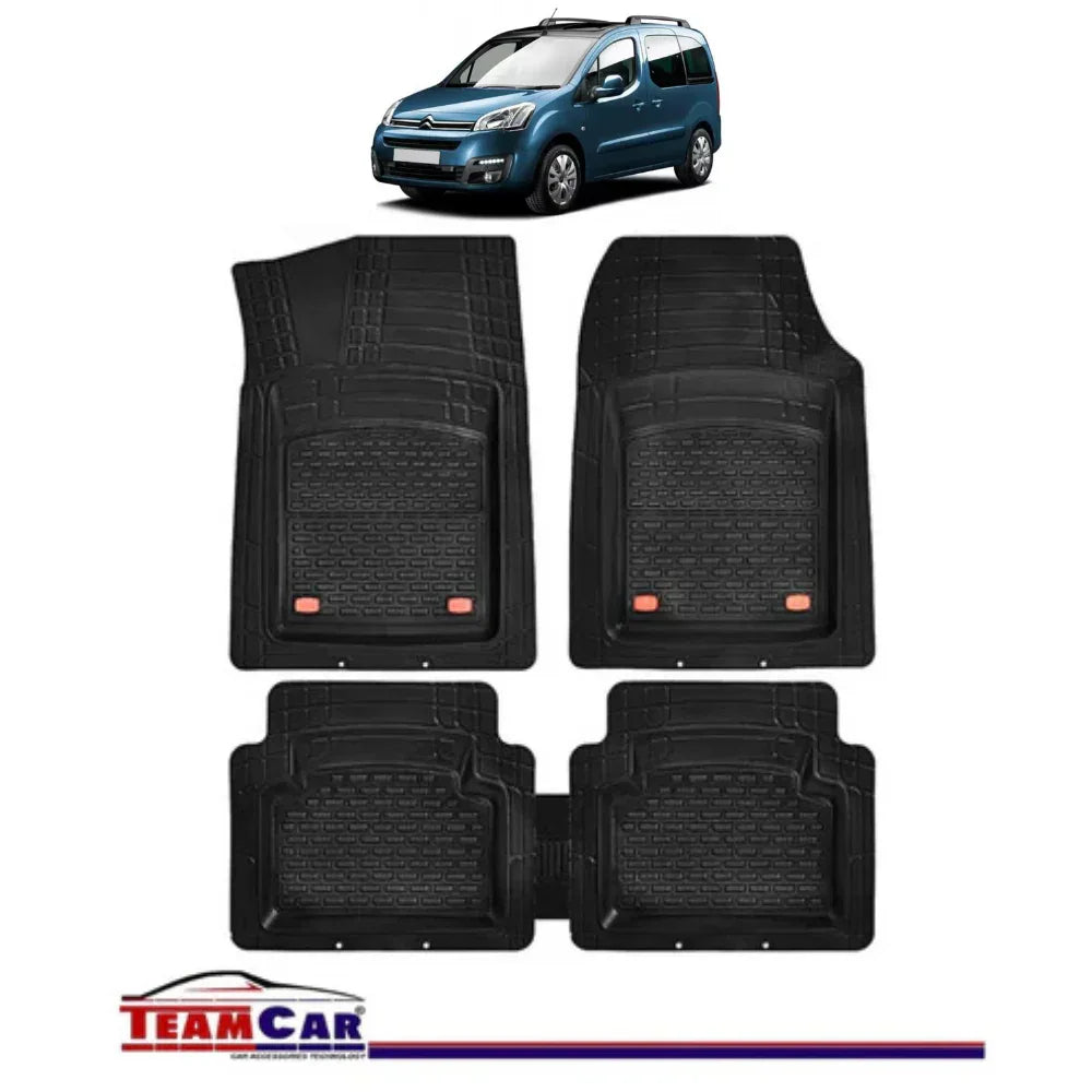 Covorase Auto TeamCar® Tip Tavita Compatibile Citroen Berlingo II (2008-2018) Negru Material Rezistent - 221.ro