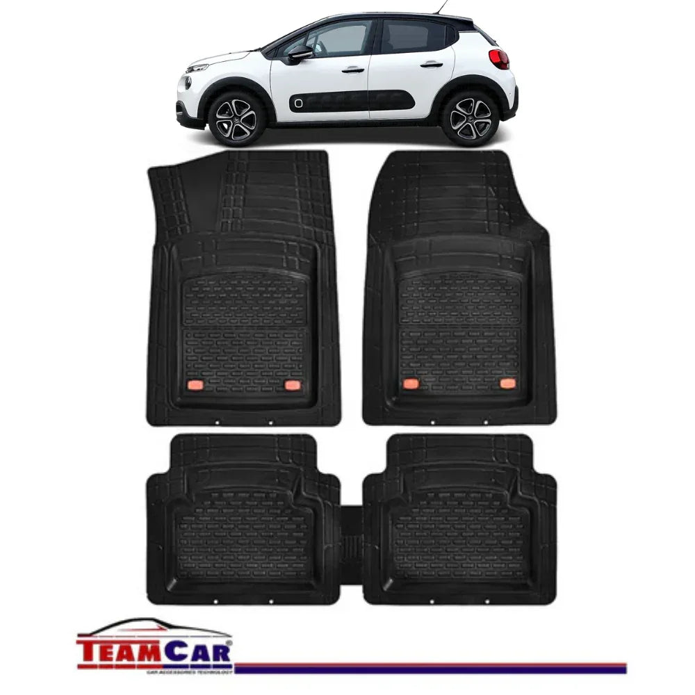 Covorase Auto TeamCar® Tip Tavita Compatibile Citroen C3 III (2016-2024) Negru Material Rezistent - 221.ro