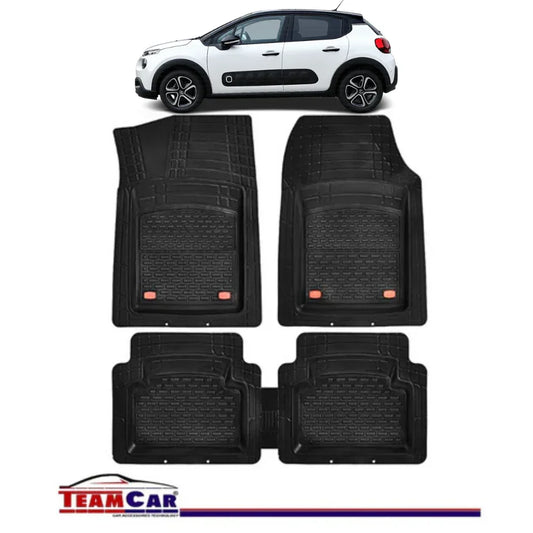 Covorase Auto TeamCar® Tip Tavita Compatibile Citroen C3 III (2016-2024) Negru Material Rezistent - 221.ro