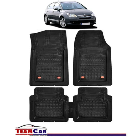 Covorase Auto TeamCar® Tip Tavita Compatibile Citroen C4 I (2004-2010) Negru Material Rezistent - 221.ro