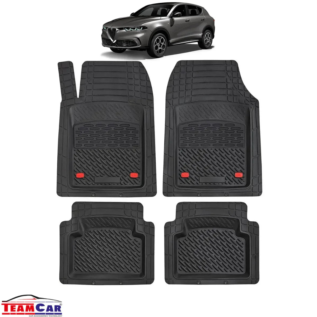 Covorase Auto TeamCar® Tip Tavita Compatibile Alfa Romeo Tonale Generatia I (2022+) Negru Material Rezistent - 221.ro