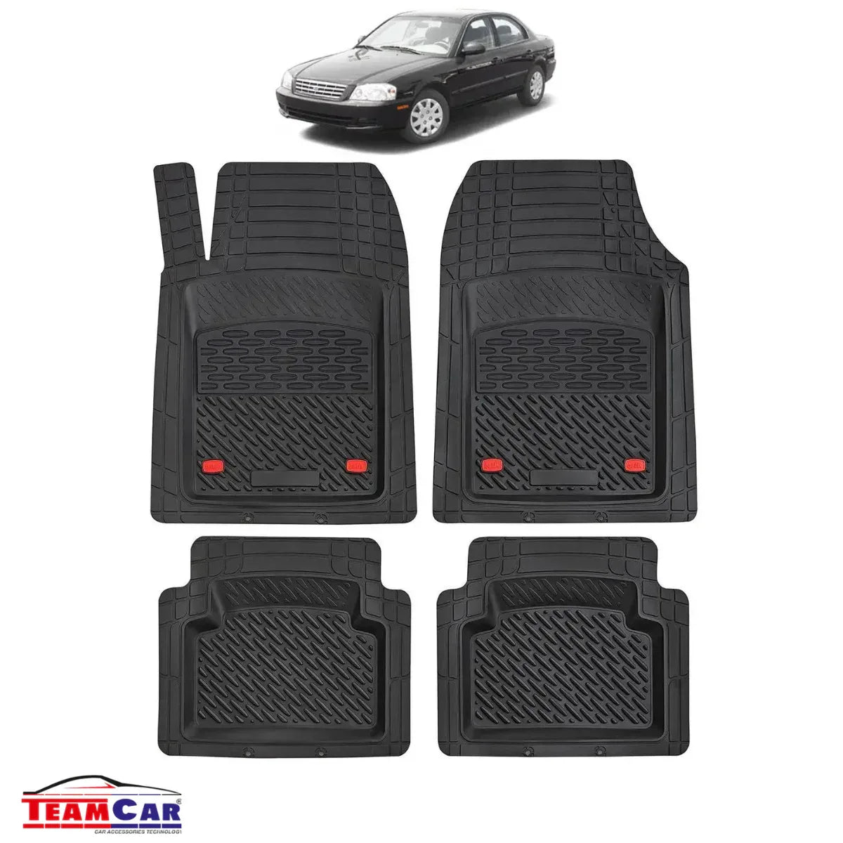 Covorase Auto TeamCar® Tip Tavita Compatibile Kia Optima Generatia I (2000–2005) Negru Material Rezistent - 221.ro