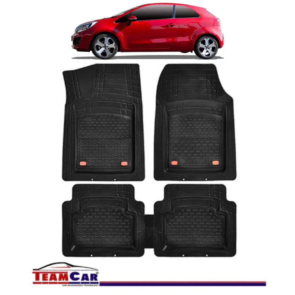 Covorase Auto TeamCar® Kia Rio UB (2011-2017) - Negru - Cauciuc Rezistent Tip Tavita - 221.ro