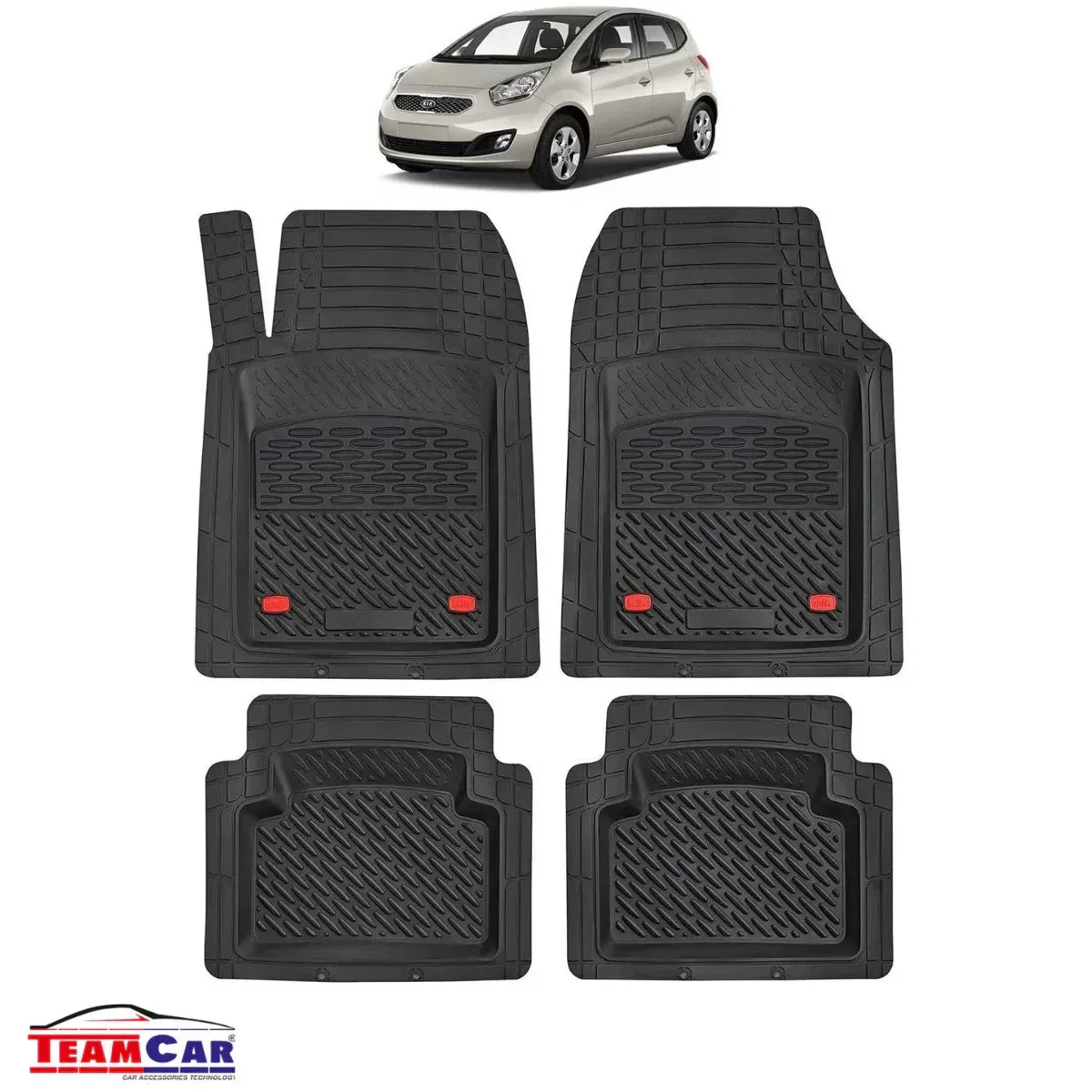 Covorase Auto TeamCar® Tip Tavita Compatibile Kia Venga Generatia I (2009–2019) Negru Material Rezistent - 221.ro