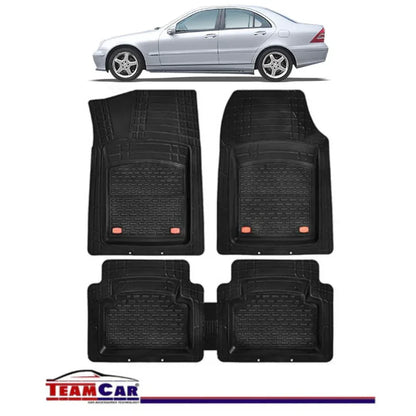 Covorase Auto TeamCar® Tip Tavita Compatibile Mercedes-Benz C-Class W203 (2000–2007) Negru Material Rezistent - 221.ro