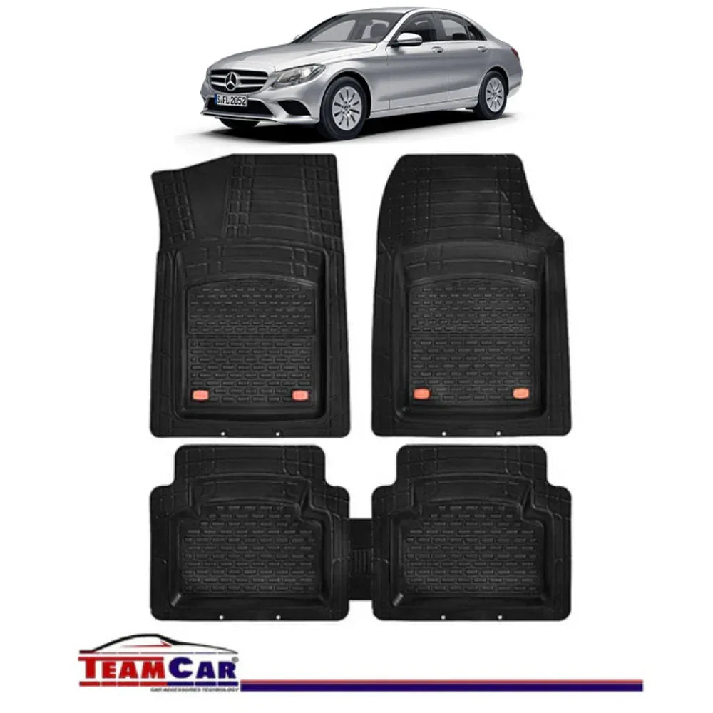 Covorase Auto TeamCar® Tip Tavita Compatibile Mercedes-Benz C-Class W205 (2014–2021) Negru Material Rezistent - 221.ro