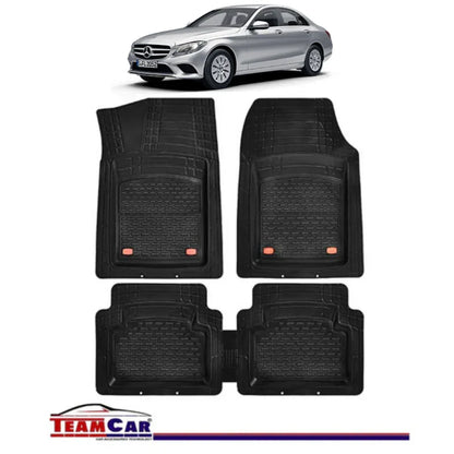 Covorase Auto TeamCar® Tip Tavita Compatibile Mercedes-Benz C-Class W205 (2014–2021) Negru Material Rezistent - 221.ro