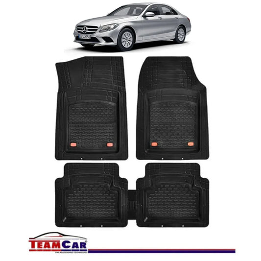 Covorase Auto TeamCar® Tip Tavita Compatibile Mercedes-Benz C-Class W205 (2014–2021) Negru Material Rezistent - 221.ro