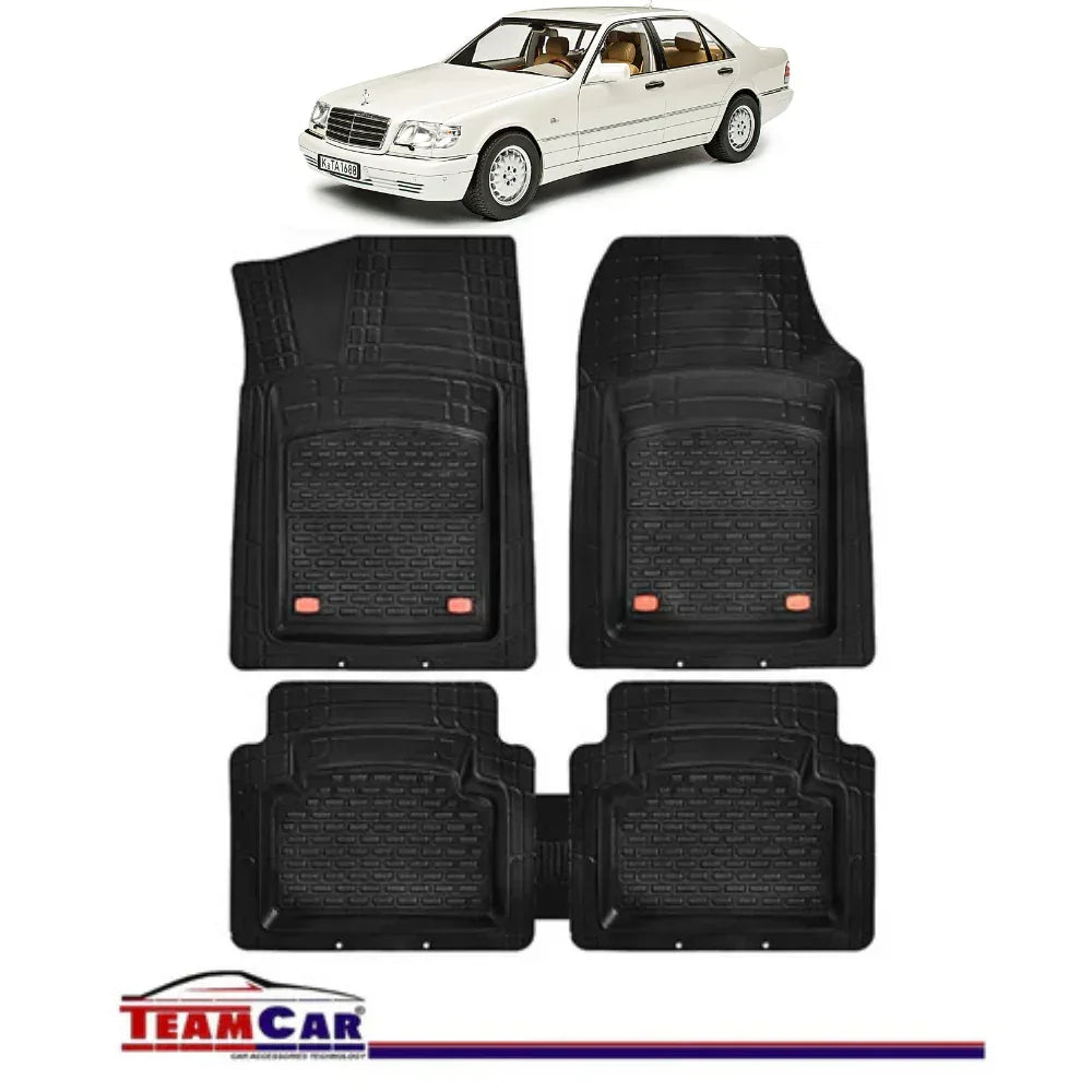 Covorase Auto TeamCar® Tip Tavita Compatibile Mercedes-Benz S-Class W140 (1991–1998) Negru Material Rezistent - 221.ro