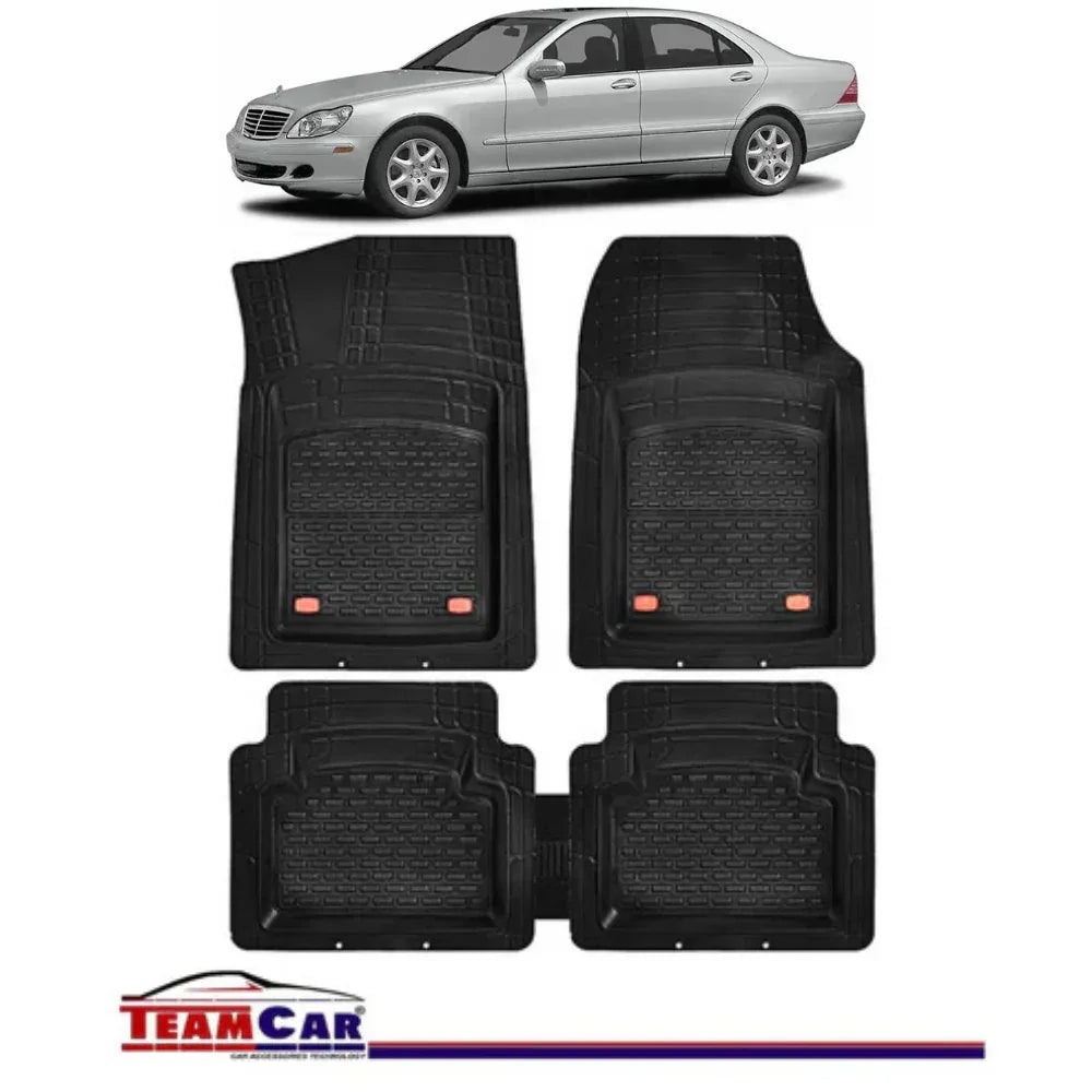 Covorase Auto TeamCar® Tip Tavita Compatibile Mercedes-Benz S-Class W220 (1998–2005) Negru Material Rezistent - 221.ro