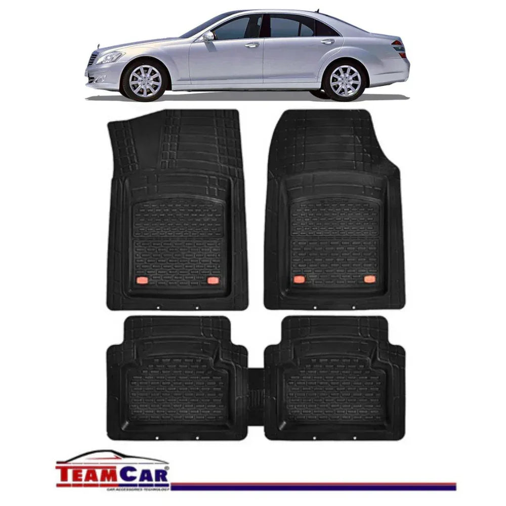 Covorase Auto TeamCar® Tip Tavita Compatibile Mercedes-Benz S-Class W221 (2005–2013) Negru Material Rezistent - 221.ro