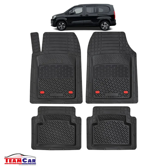 Covorase Auto TeamCar® Tip Tavita Compatibile Peugeot Partner/Rifter (2018-2024) Negru Material Rezistent - 221.ro