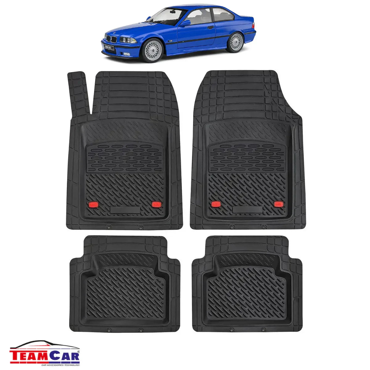 Covorase Auto TeamCar® Tip Tavita Compatibile BMW Seria 3 E36 (1990–2000) Negru Material Rezistent - 221.ro