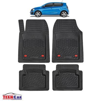 Covorase Auto TeamCar® Tip Tavita Compatibile Chevrolet Aveo T250 (2007–2011) Negru Material Rezistent - 221.ro