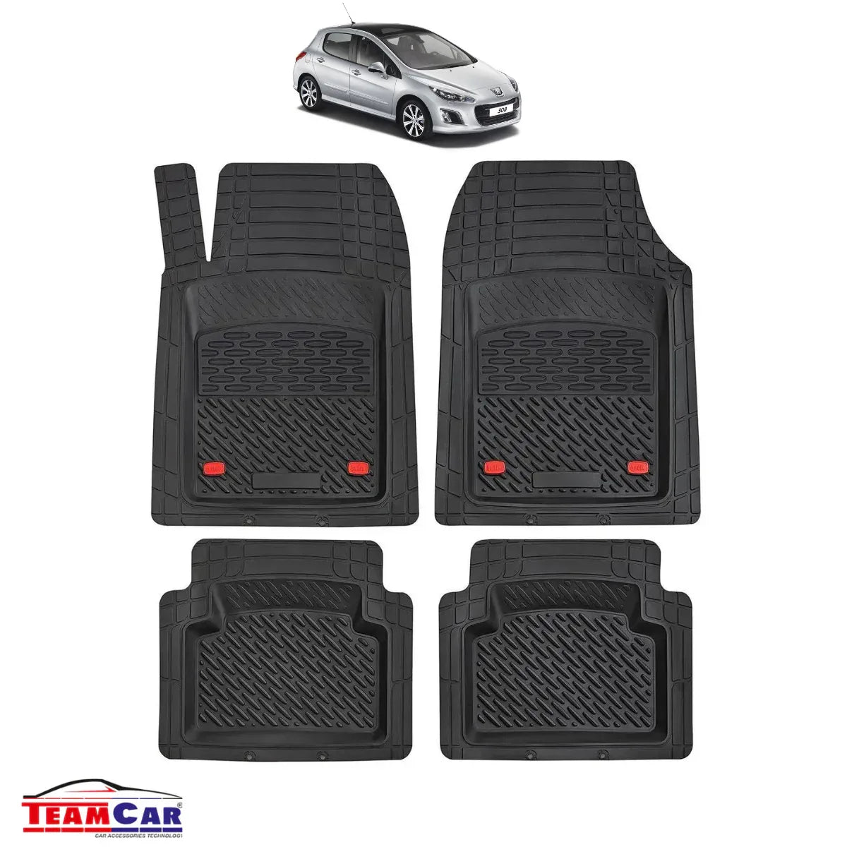 Covorase Auto Tip Tavita Compatibile Peugeot 308 3 usi (2007-2011) Negru - 221.ro