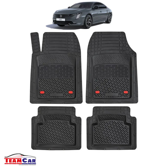 Covorase Auto TeamCar® Tip Tavita Compatibile Peugeot 508 II (2018-2024) Negru Material Rezistent - 221.ro