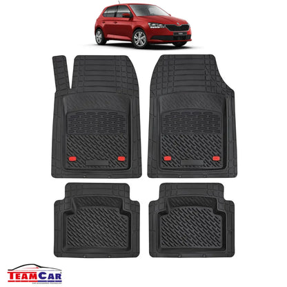 Covorase Auto TeamCar® Tip Tavita Compatibile Skoda Fabia Generatia III (2014–2021) Negru Material Rezistent - 221.ro