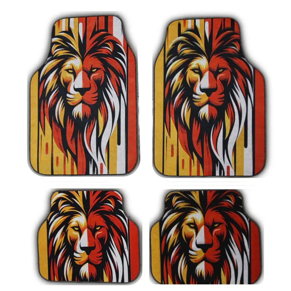 Covorase Auto Universale “Lion Power” – Design Tribal Rosu-Galben - 221.ro