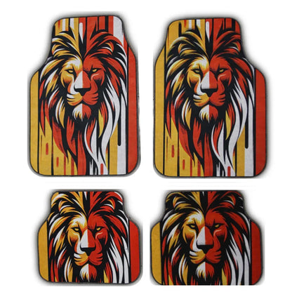 Covorase Auto Universale “Lion Power” – Design Tribal Rosu-Galben - 221.ro
