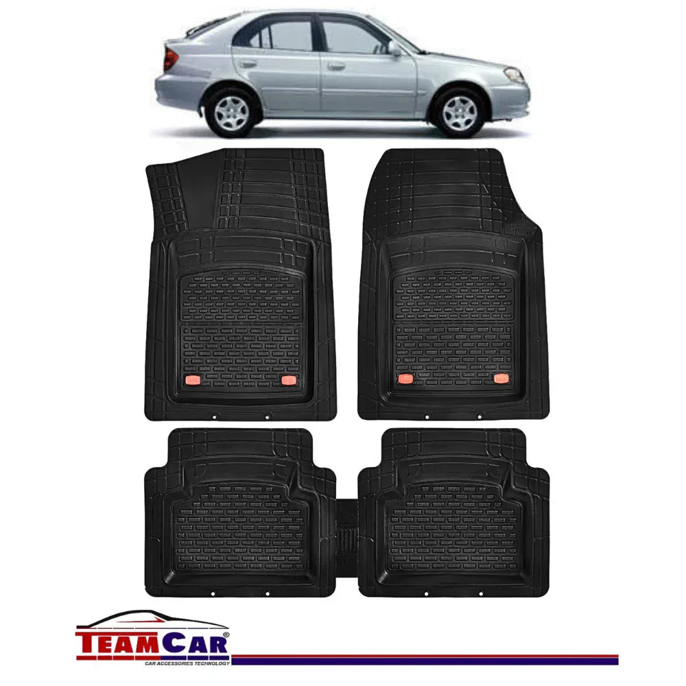 Covorase Auto TeamCar® Hyundai Accent II (1999-2005) - Cauciuc Tip Tavita - 221.ro