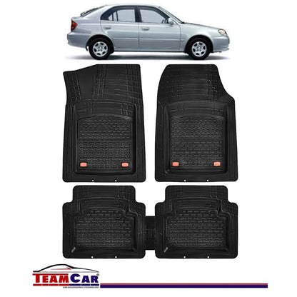 Covorase Auto TeamCar® Hyundai Accent II (1999-2005) - Cauciuc Tip Tavita - 221.ro