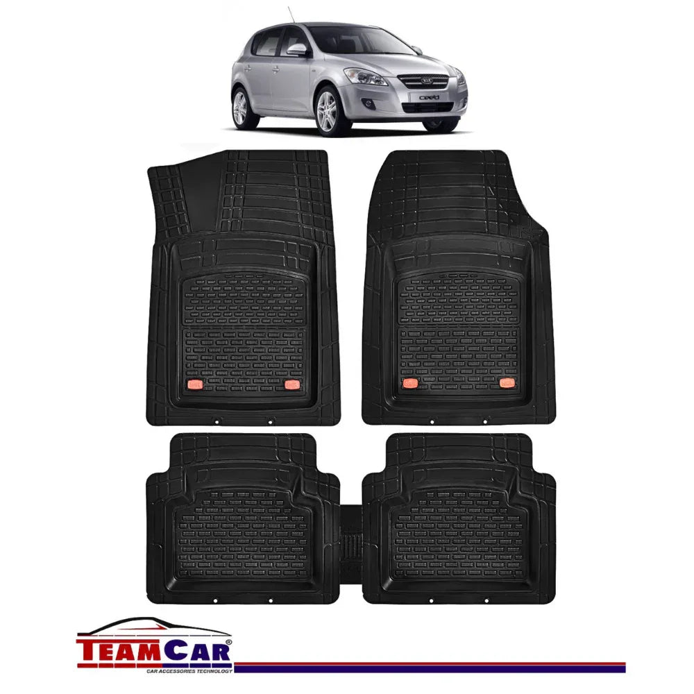 Covorase Auto TeamCar® Kia Ceed ED (2006-2012) - Negru - Cauciuc Rezistent Tip Tavita - 221.ro