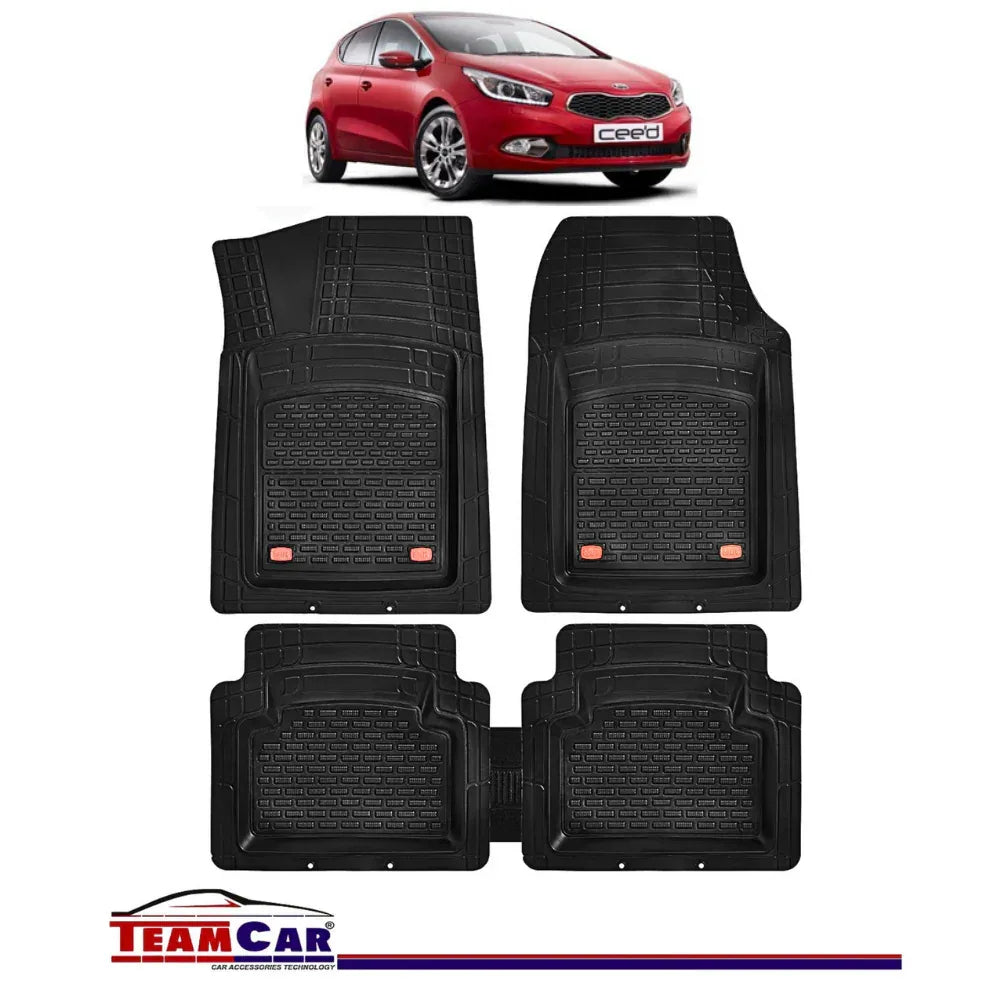 Covorase Auto TeamCar® Kia Ceed JD (2012-2018) - Negru - Cauciuc Rezistent Tip Tavita - 221.ro