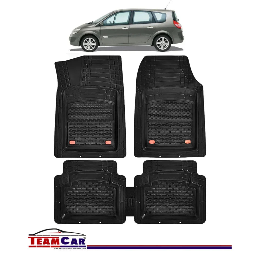 Covorase Auto TeamCar® Tip Tavita Compatibile Renault Grand Scenic II (2004-2009) Negru Material Rezistent - 221.ro
