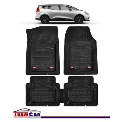 Covorase Auto TeamCar® Tip Tavita Compatibile Renault Grand Scenic IV (2016-2024) Negru Material Rezistent - 221.ro