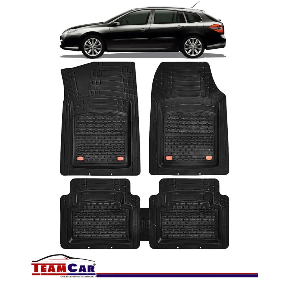 Covorase Auto TeamCar® Tip Tavita Compatibile Renault Laguna III (2007-2015) Negru Material Rezistent - 221.ro