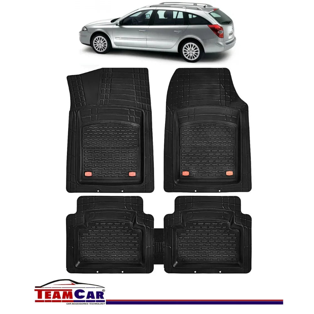 Covorase Auto TeamCar® Tip Tavita Compatibile Renault Laguna II (2001-2007) Negru Material Rezistent - 221.ro