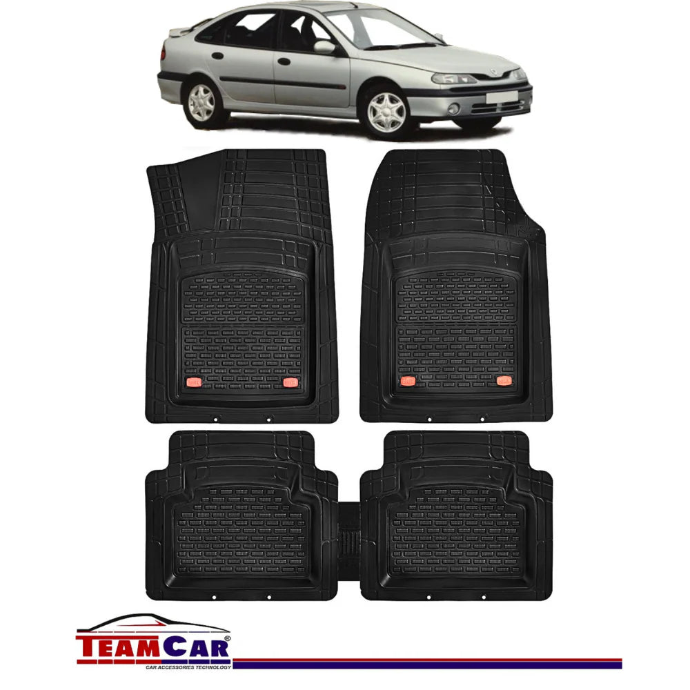Covorase Auto TeamCar® Tip Tavita Compatibile Renault Laguna I (1994-2001) Negru Material Rezistent