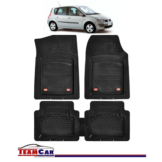 Covorase Auto TeamCar® Tip Tavita Compatibile Renault Scenic II (2003-2009) Negru Material Rezistent - 221.ro