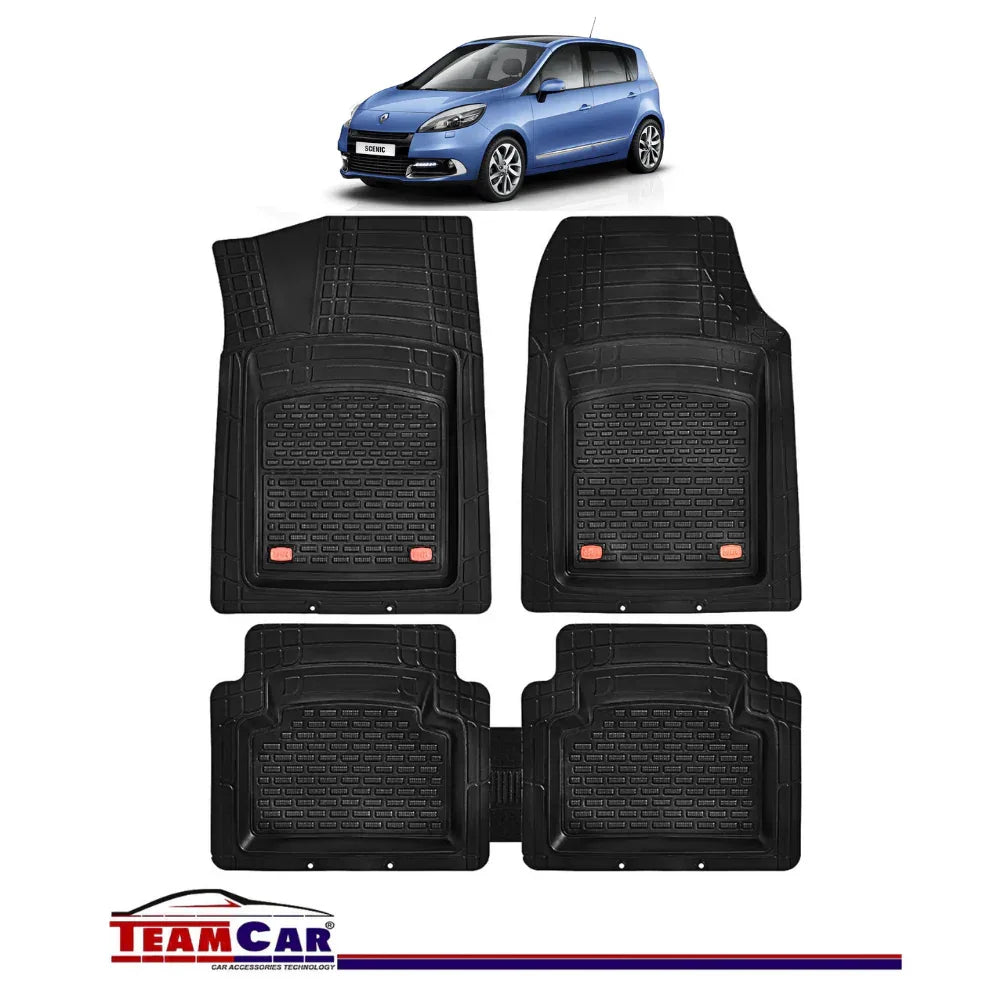 Covorase Auto TeamCar® Tip Tavita Compatibile Renault Scenic III (2009-2016) Negru Material Rezistent - 221.ro
