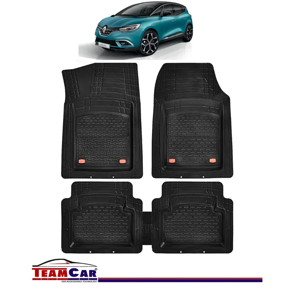 Covorase Auto TeamCar® Tip Tavita Compatibile Renault Scenic IV (2016-2024) Negru Material Rezistent - 221.ro