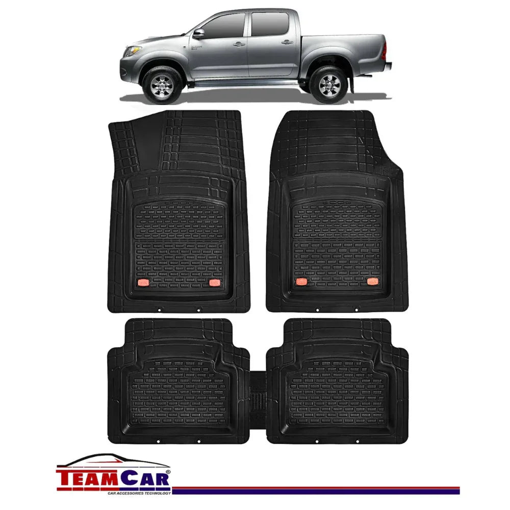 Covorase Auto TeamCar® Tip Tavita Compatibile Toyota Hilux VII (2005-2015) Negru Material Rezistent - 221.ro