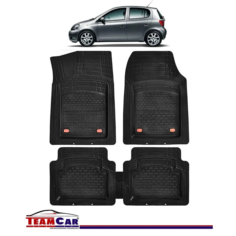 Covorase Auto TeamCar® Tip Tavita Compatibile Toyota Yaris P1 (1999-2005) Negru Material Rezistent - 221.ro