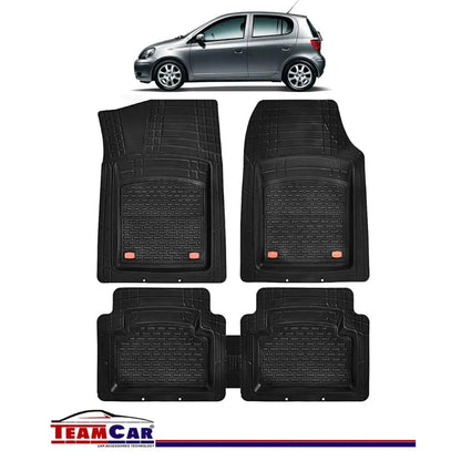 Covorase Auto TeamCar® Tip Tavita Compatibile Toyota Yaris P1 (1999-2005) Negru Material Rezistent - 221.ro