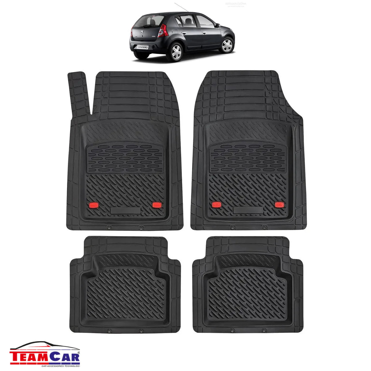 Covorașe Auto TeamCar® Tip Tăviță Compatibile Dacia Sandero I (2008–2012) - Hatchback