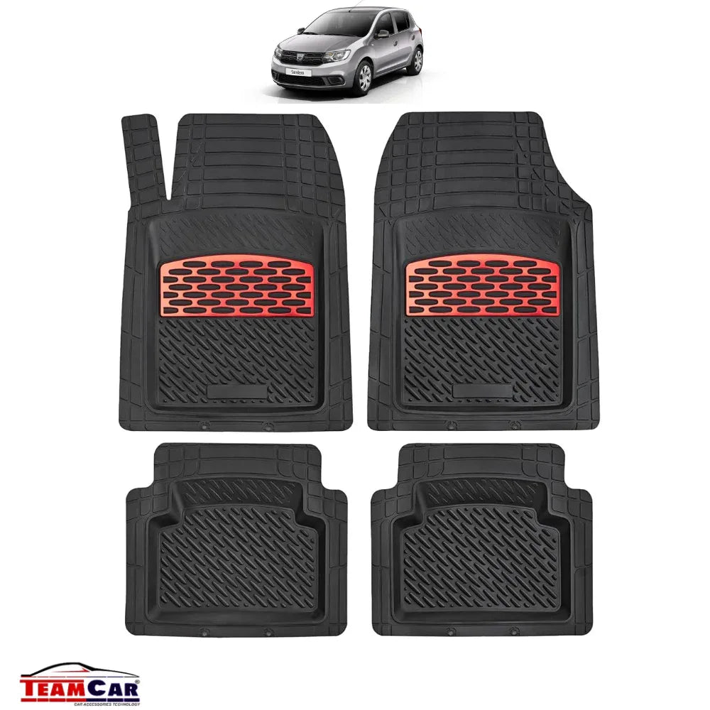 Covorașe Auto TeamCar® Tip Tăviță Compatibile Dacia Sandero II (2012–2020) -Red - 221.ro