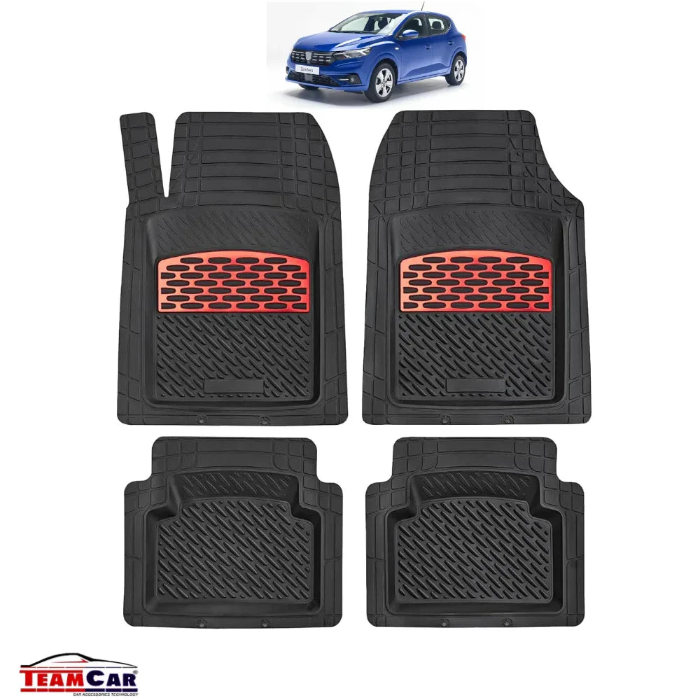 Covorașe Auto TeamCar® Tăviță Compatibile Dacia Sandero III (2020–prezent) - Red - 221.ro