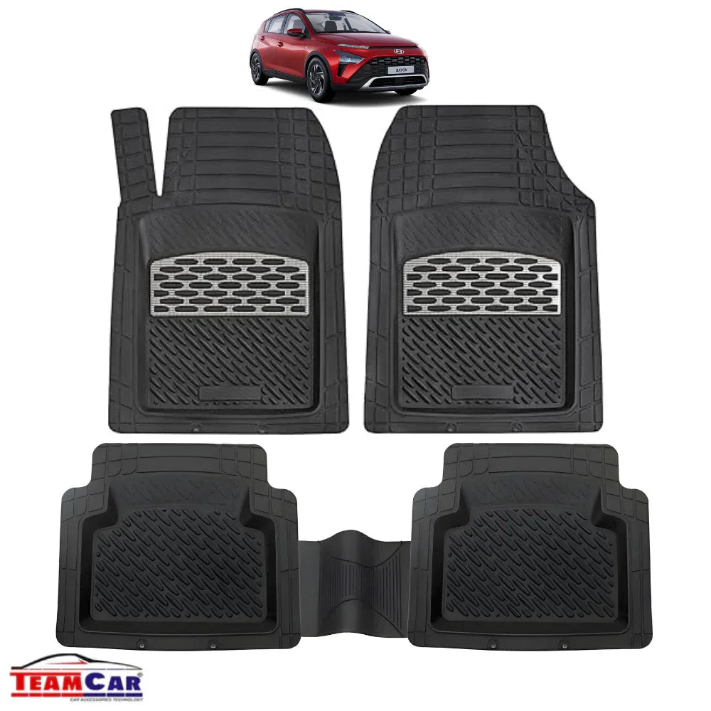 Hyundai Bayon Covorase Auto TeamCar®- Cauciuc Tip Tavita/ Silver - 221.ro